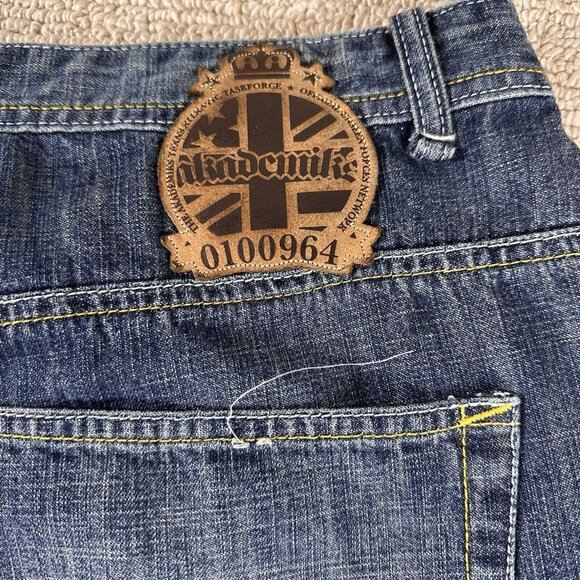 Akademiks Baggy Wide Leg Blue Hip-Hop Jeans Men’s Size 40 x 33 - Picture 6 of 7